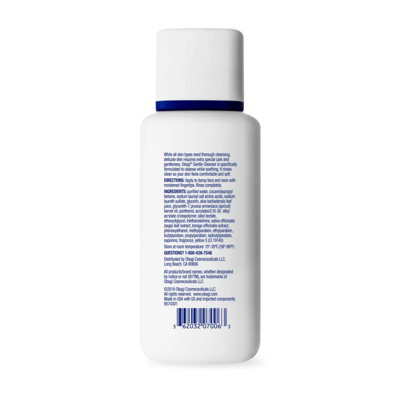 OBAGI MEDICAL Nu-Derm Gentle Cleanser | Švelnus valomasis priemonė kelioniniame dydyje, 60 ml
