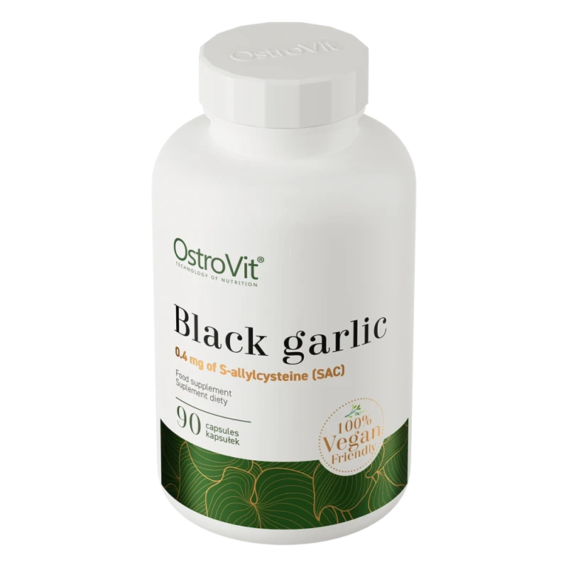 OstroVit Black Garlic VEGE | Fermentuotas Juodosios Česnako Sultys 400 mg 90 kapsulių