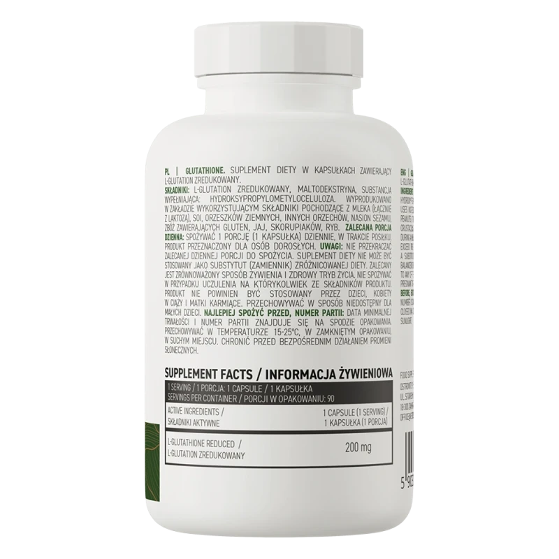 OstroVit Glutathione | Reduced L-Glutathione 200 mg 90 kapsulių