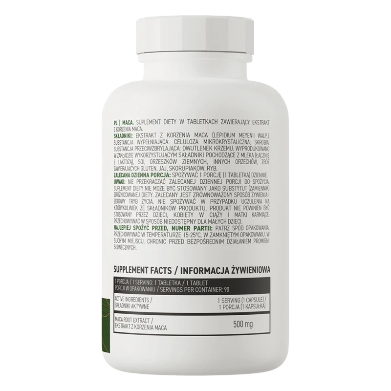 OstroVit Maca VEGE | Maka šaknies ekstraktas 500 mg 90 tablečių