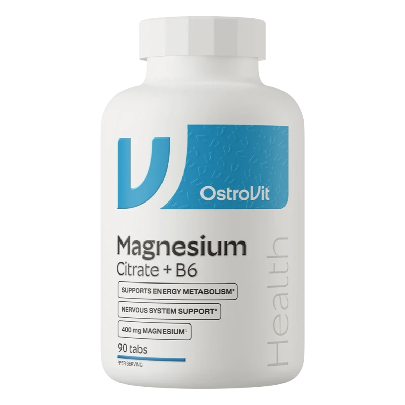 OstroVit Magnesium Citrate 400 mg + B6 | Magnio citratas + B6 90 tablečių