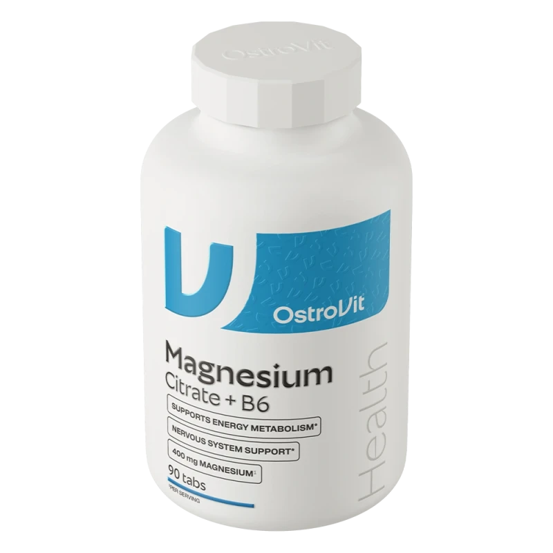 OstroVit Magnesium Citrate 400 mg + B6 | Magnio citratas + B6 90 tablečių