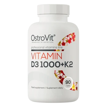 OstroVit Vitamin D3 1000 IU + K2 | D3 ir K2 vitaminas 90 tablečių