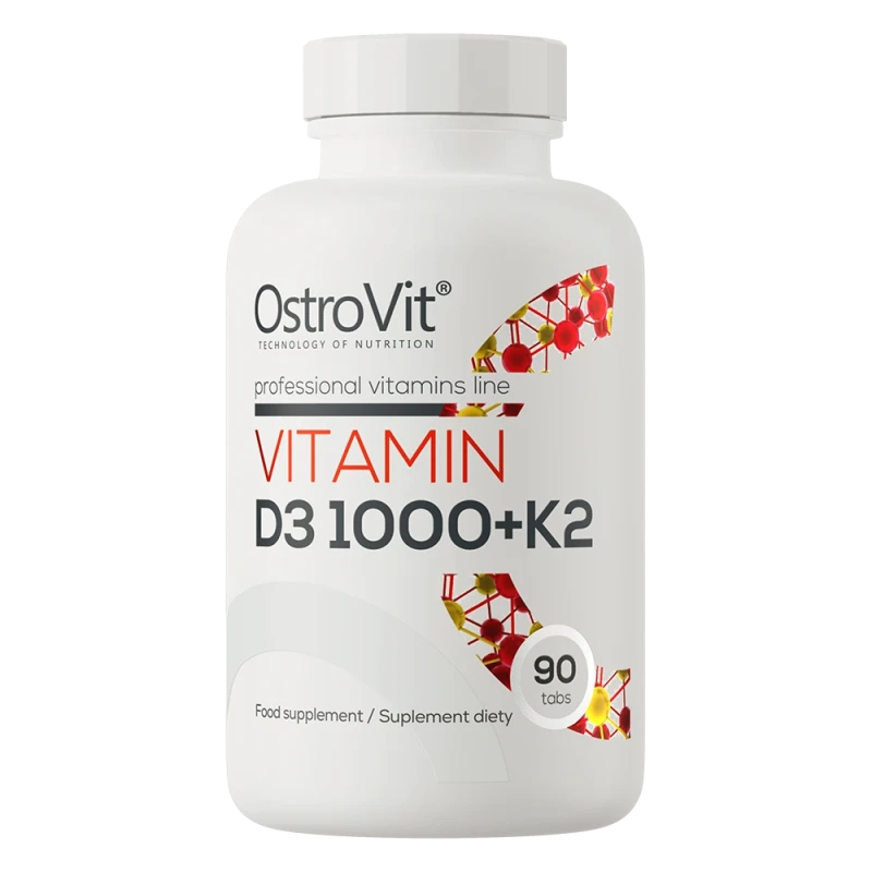 OstroVit Vitamin D3 1000 IU + K2 | D3 ir K2 vitaminas 90 tablečių