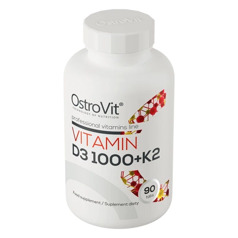 OstroVit Vitamin D3 1000 IU + K2 | D3 ir K2 vitaminas 90 tablečių