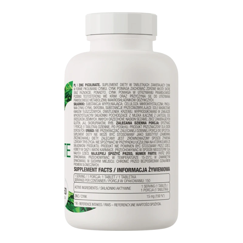 OstroVit Zinc Picolinate | Cinkas pikolinato formoje 150 tablečių