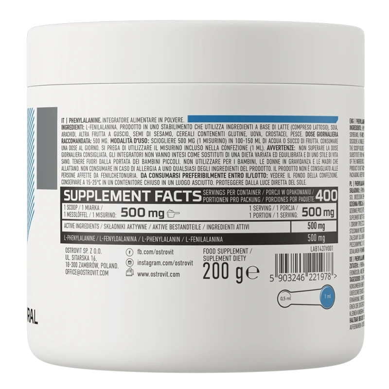 OstroVit Phenylalanine | L-fenilalaninas milteliai 200 g