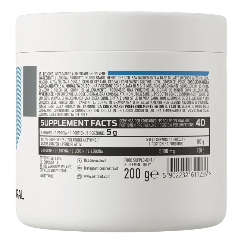 OstroVit Leucine | L-leucinas milteliai 200 g