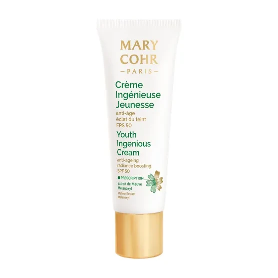 Mary Cohr Youth Ingenious Cream SPF 50 | Priešraukšlinis tonizuojantis veido kremas SPF 50 su pigmentacijos korekcija 30 ml