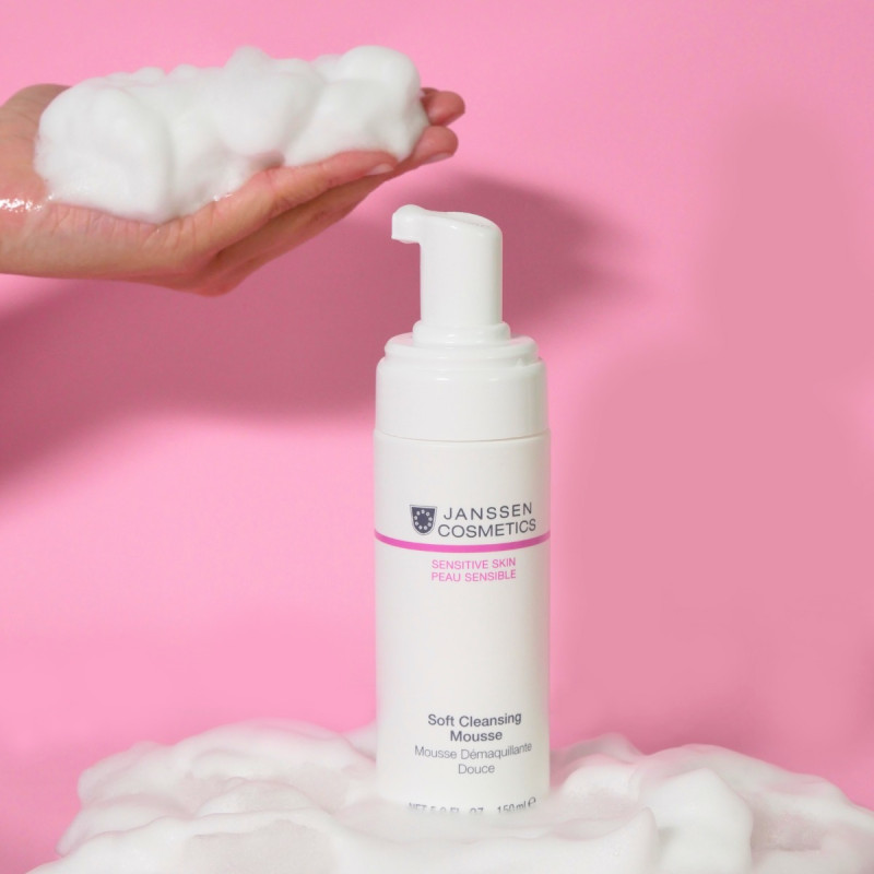 Janssen Cosmetics Soft Cleansing Mousse | Švelnios valomosios putos jautriai odai, 150 ml