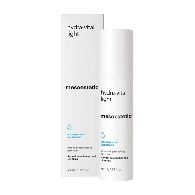 Mesoestetic hydra-vital light | Gaivinamasis drėkinamasis gelio-kremas normaliai, mišriai ir riebiai odai 50 ml