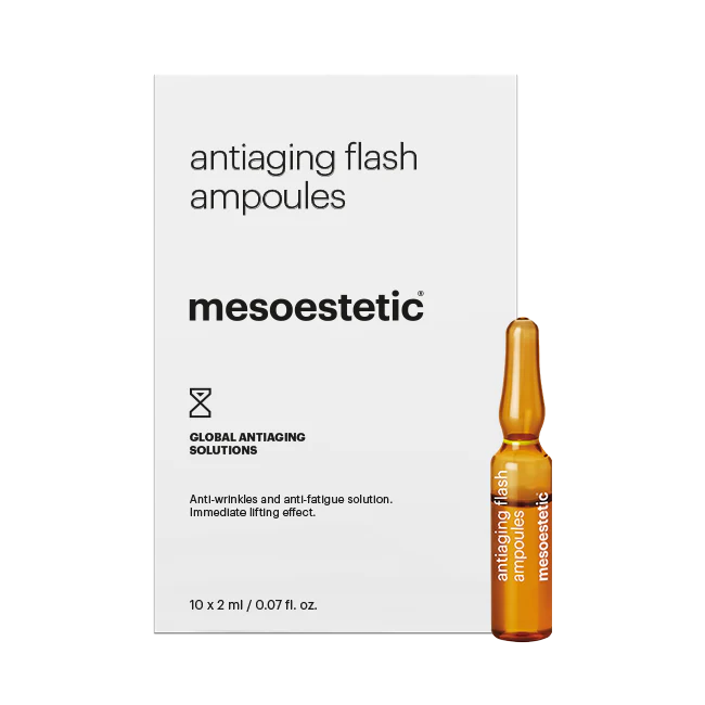 Mesoestetic antiaging flash ampoules | Priešosenėjimo ampulės su akimirksniu liftingu 10 × 2 ml