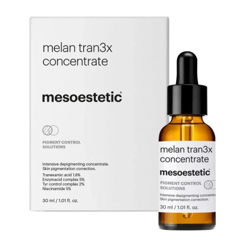 Mesoestetic melan tran3x concentrate | Интенсивная антипигментная сыворотка с транексамовой кислотой 30 мл