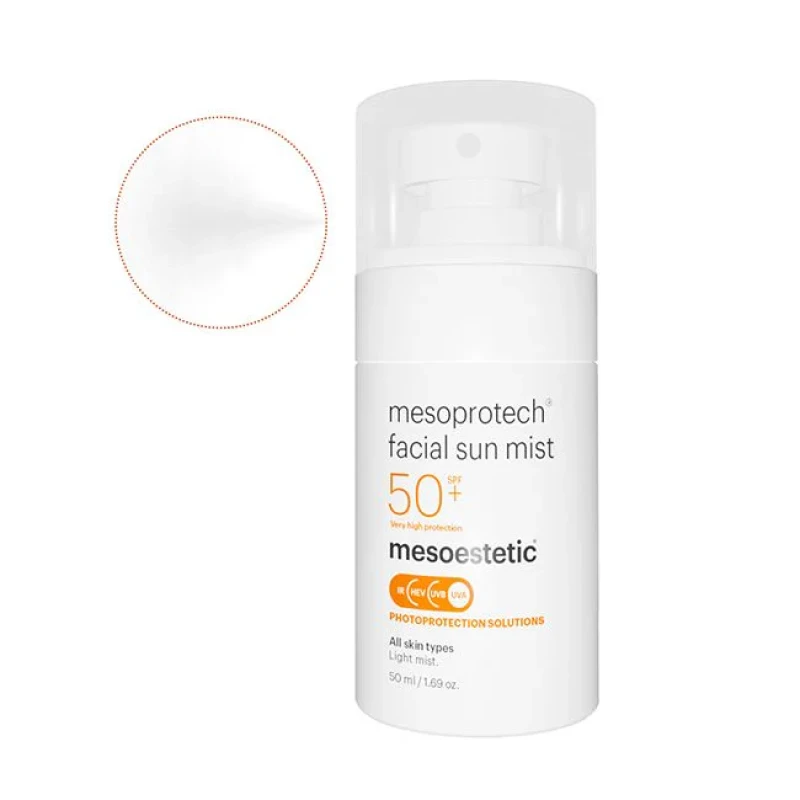 Mesoestetic mesoprotech® facial sun mist SPF 50+ | Priešraukšlinis veido saulės purškalas SPF 50+ 50 ml