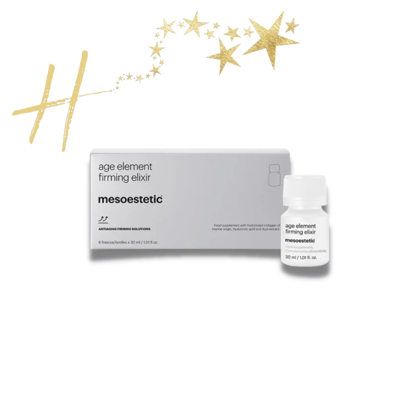 Mesoestetic age element® firming elixir | Maisto papildas su hidrolizuotu jūros kolagenu ir hialurono rūgštimi 6 × 30 ml