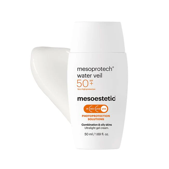 Mesoestetic mesoprotech® water veil | Ypač lengvas apsauginis veido kremas SPF50+ 50 ml