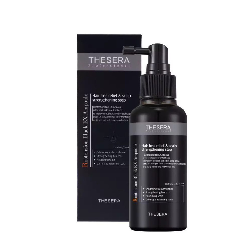 Thesera Rootension Black Ex Ampoule | Интенсивная сыворотка против выпадения волос 150 мл