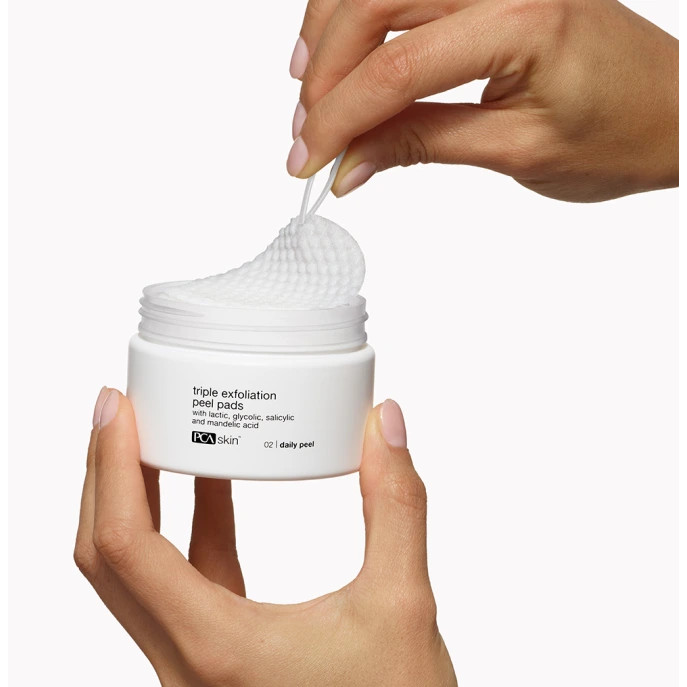 PCA Skin Triple Exfoliation Peel Pads | Trijų poveikių šveičiamojo poveikio diskai odos atnaujinimui 30 vnt.
