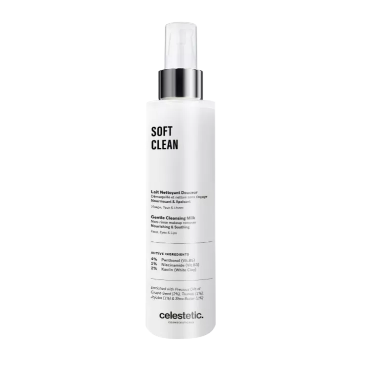 Celestetic Soft Clean | Švelnus valomasis pienelis sausai ir jautriai odai 200 ml