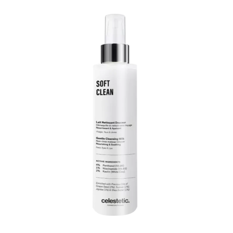 Celestetic Soft Clean | Švelnus valomasis pienelis sausai ir jautriai odai 200 ml