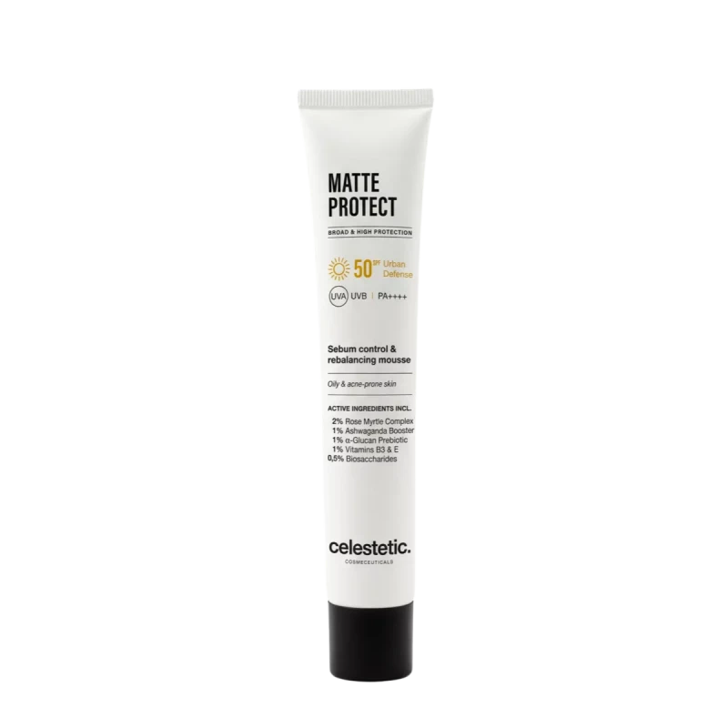 Celestetic Matte Protect | Mattuojantis saulės apsaugos kremas SPF50 50 ml