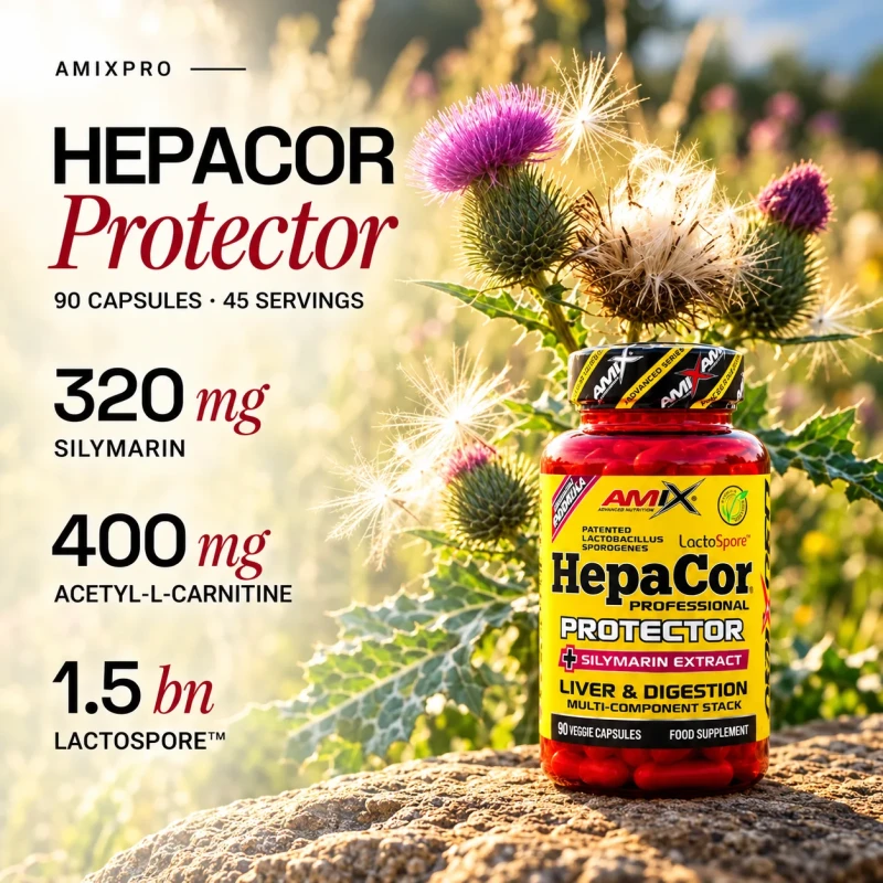 AmixPro HepaCOR Protector | Kepenų sveikatai 90 kapsulių