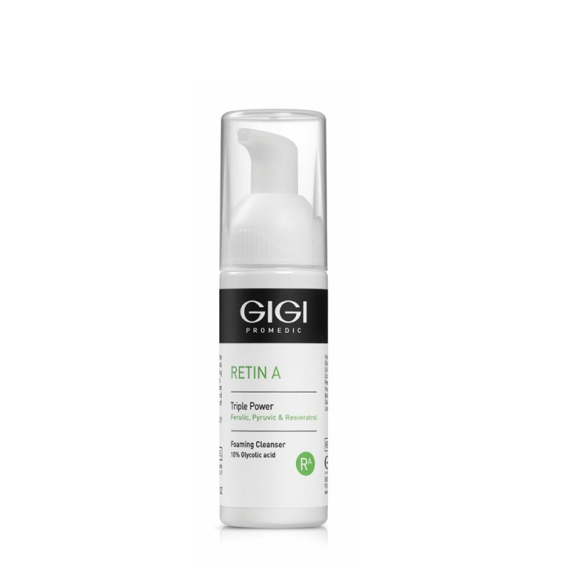 GIGI Retin A Triple Power Foaming Cleanser | Valomos putos su 10% glikolio rūgštimi 120 ml