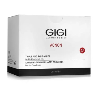 GIGI Acnon Triple Acid Rapid Wipes | Valomieji šveitimo servetėlės su rūgštimis 30 vnt.
