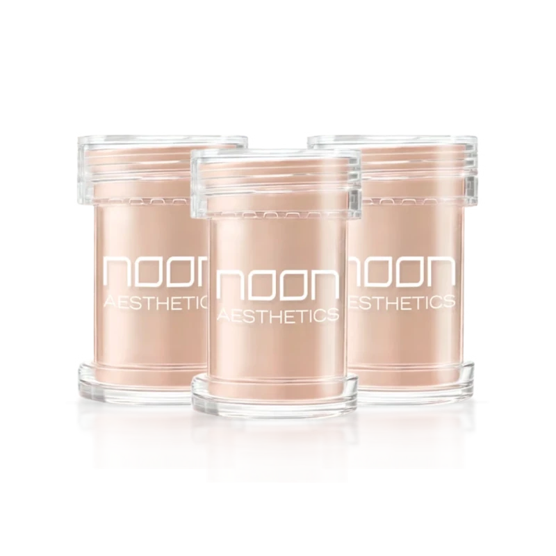 NOON Brush & Go Refill Pack SPF50 | Mineralinis SPF pudros užpildymas visiems odos tipams, šviesus atspalvis 01, 3 × 5 ml