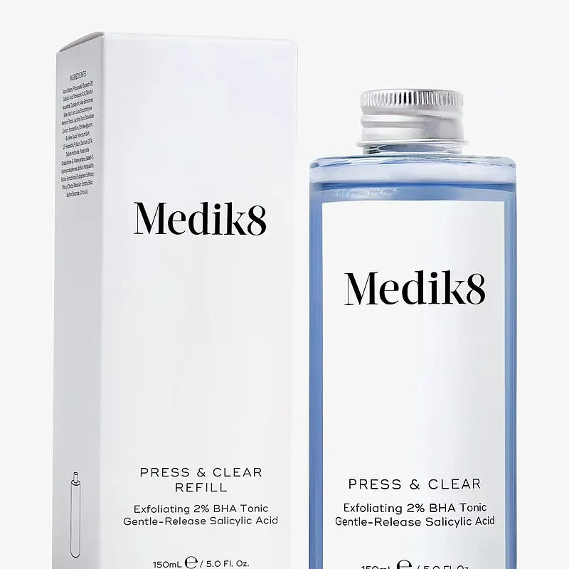Medik8 Press & Clear Refill | Pildomas BHA tonikas probleminiaiems odos tipams 150 ml