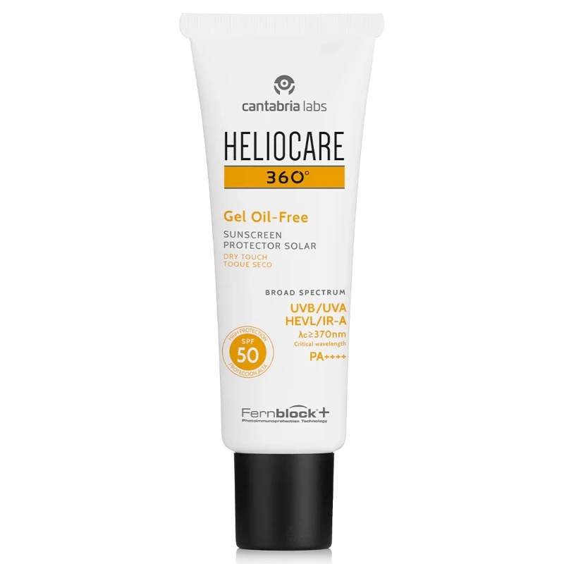 HELIOCARE 360° GELIS, BEZ ALIEJAUS, SPF 50 | Riebioms ir spuoguotai odai, 50 ml