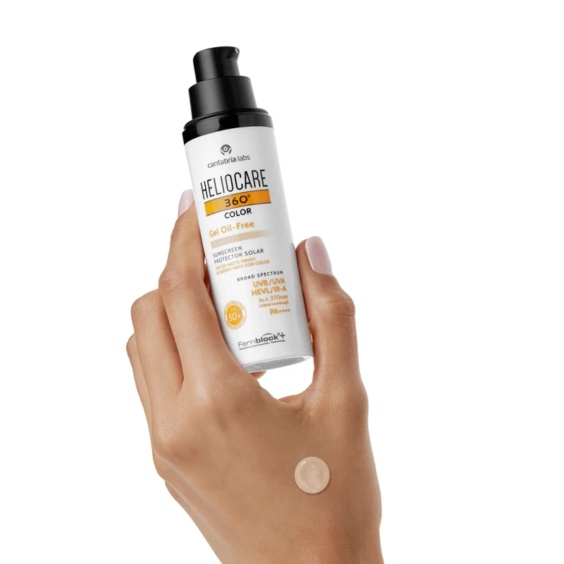 HELIOCARE 360° Gel Oil-Free SPF50+ | Saulės apsaugos gelis riebiai odai su tonu (Beige), 50 ml