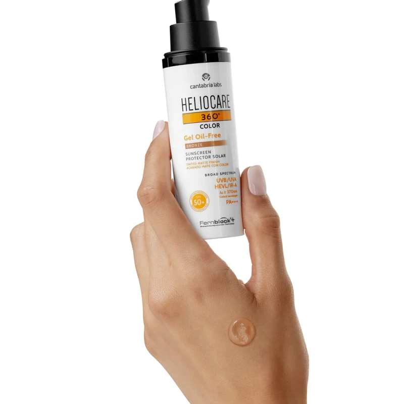 HELIOCARE 360° Gel Oil-Free SPF50+ | Saulės apsaugos gelis riebiai odai su tonu (Bronze), 50 ml