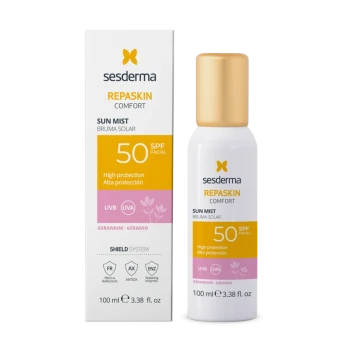 Sesderma Repaskin Comfort Sun Mist Geranium SPF50 | Защитный солнцезащитный спрей с ароматом герани и SPF50 100 мл