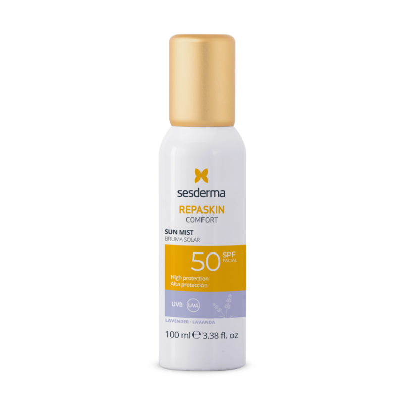 Sesderma Repaskin Comfort Sun Mist Geranium SPF50 | Защитный солнцезащитный спрей с ароматом герани и SPF50 100 мл