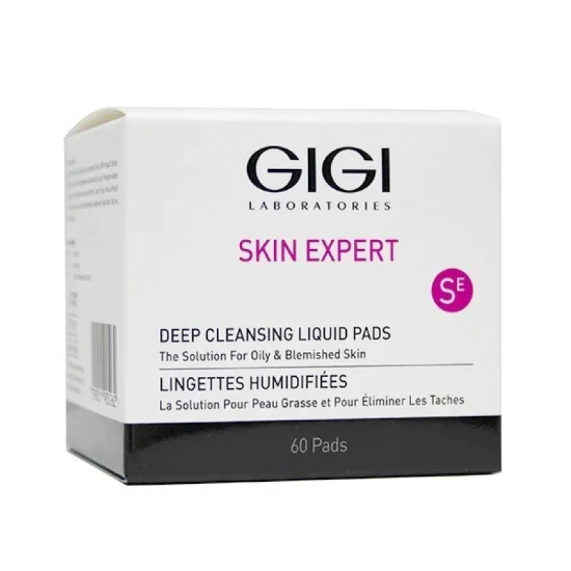 GIGI Skin Expert Deep Cleansing Liquid Pads | GiGi Очищающие ватные диски для лица  60 шт 