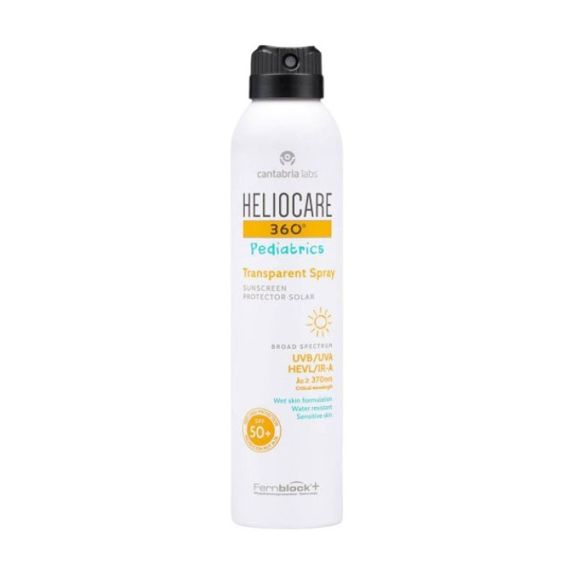 HELIOCARE 360° Pediatrics Skaidrus purškiklis SPF50+ | Skaidrus saulės apsaugos purškalas vaikams, 200 ml