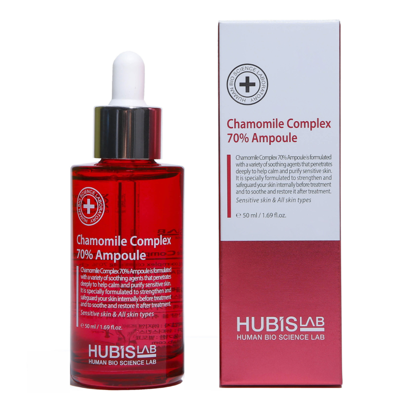 HUBISLAB Chamomile Complex 70% ampulė | Raminanti ir drėkinanti ampulė su ramunėlių ekstraktu 50 ml