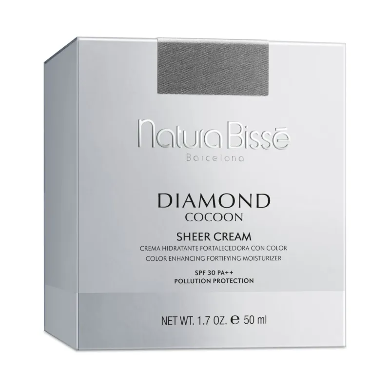 Natura Bissé Diamond Cocoon Sheer Cream SPF 30 PA++ | Šviesinantis tonuojantis priešraukšlinis veido kremas su SPF 30 50 ml