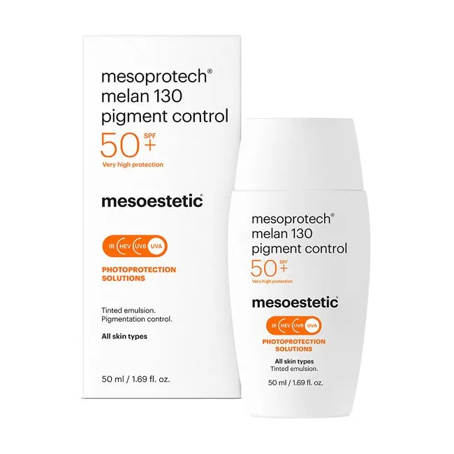 Mesoestetic mesoprotech® melan 130 pigment control | Тонированный солнцезащитный крем для кожи с пигментными пятнами 50 мл