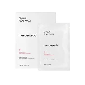 Mesoestetic Crystal Fiber Mask | Успокаивающая и регенерирующая 3D нано-волокнистая маска для лица 5 × 25 мл