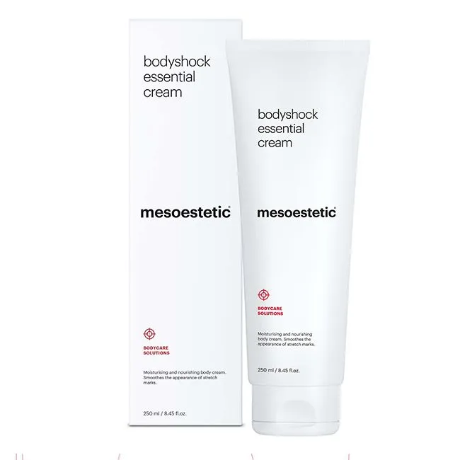 Mesoestetic bodyshock® essential cream | Drėkinamasis ir maitinamasis kūno kremas strijų mažinimui 250 ml