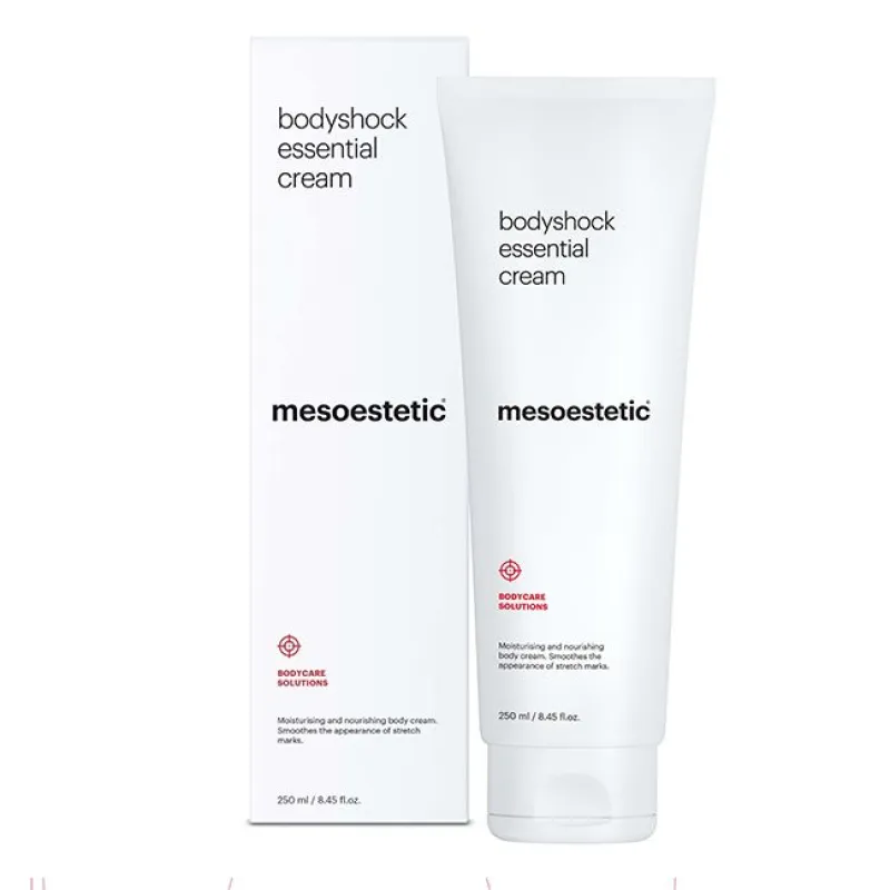 Mesoestetic bodyshock® essential cream | Drėkinamasis ir maitinamasis kūno kremas strijų mažinimui 250 ml