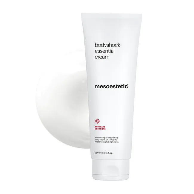 Mesoestetic bodyshock® essential cream | Drėkinamasis ir maitinamasis kūno kremas strijų mažinimui 250 ml