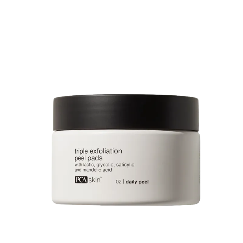 PCA Skin Triple Exfoliation Peel Pads | Trijų poveikių šveičiamojo poveikio diskai odos atnaujinimui 30 vnt.