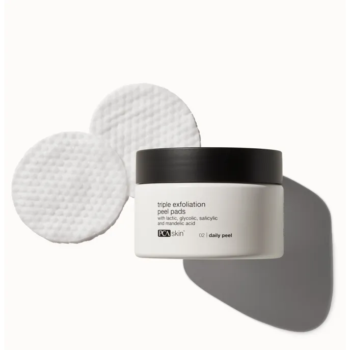 PCA Skin Triple Exfoliation Peel Pads | Trijų poveikių šveičiamojo poveikio diskai odos atnaujinimui 30 vnt.