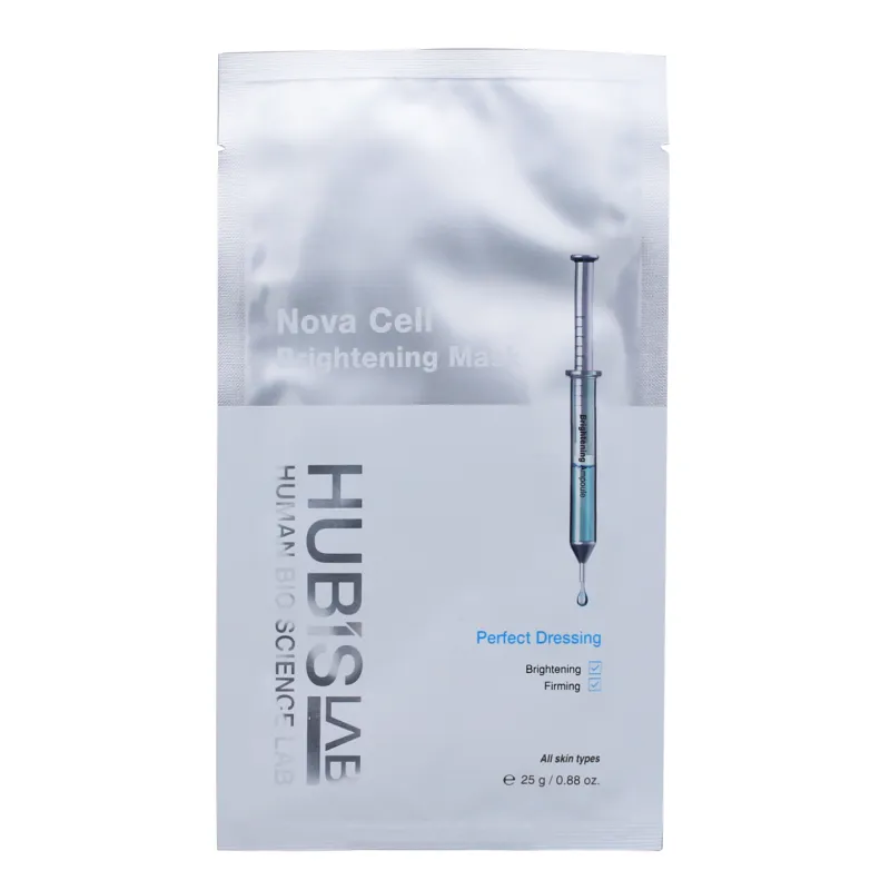 HUBISLAB e+ Epiderma Nova Cell Brightening Mask | Šviesinanti veido kaukė su braškių, rožių ir mango ekstraktu 5 vnt. × 35 g